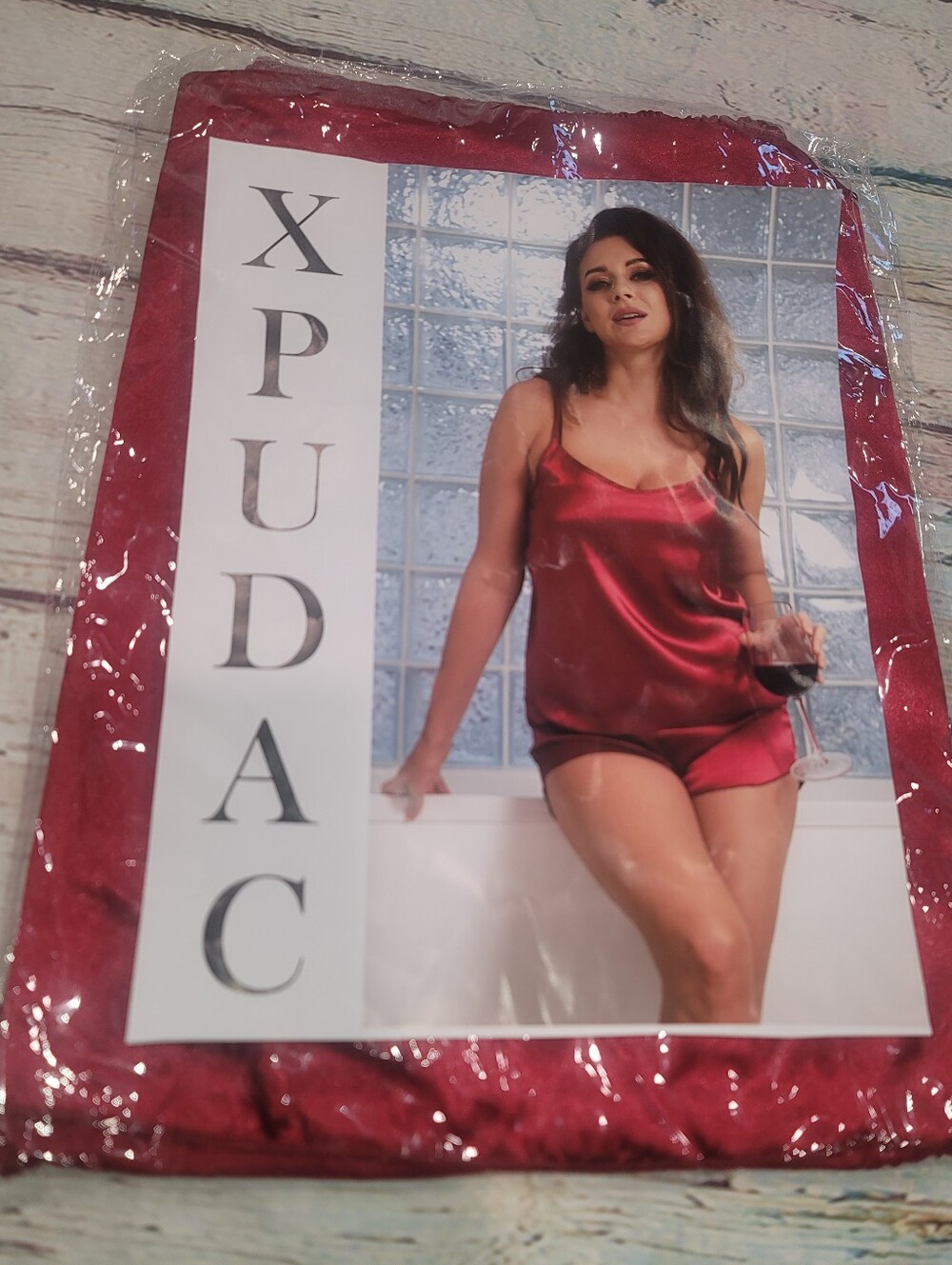 Maroon/red Silk Pj Short Set